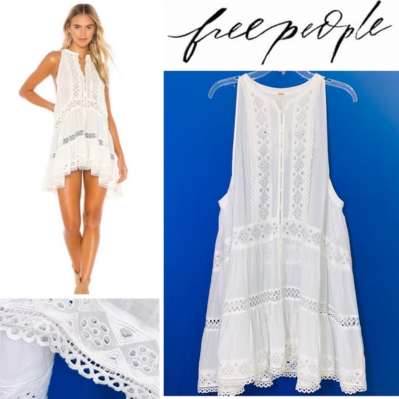 Free People Tops - 🌸NWT🤩|•FREE PEOPLE•| White Eyelet Tunic (L)🌸